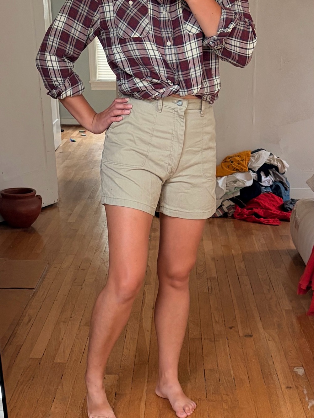 Vtg Wranglers High Rise Hiking Shorts Cotton S 2/4